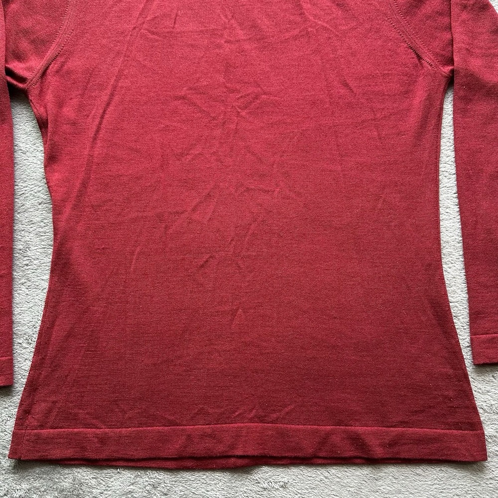 Didier Ronsard Women's Silk Cashmere Sweater L Red Fine Knit Minimalist Classic - Picture 8 of 12